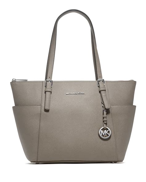 michael kors logo tote grey zipped|michael kors large tote.